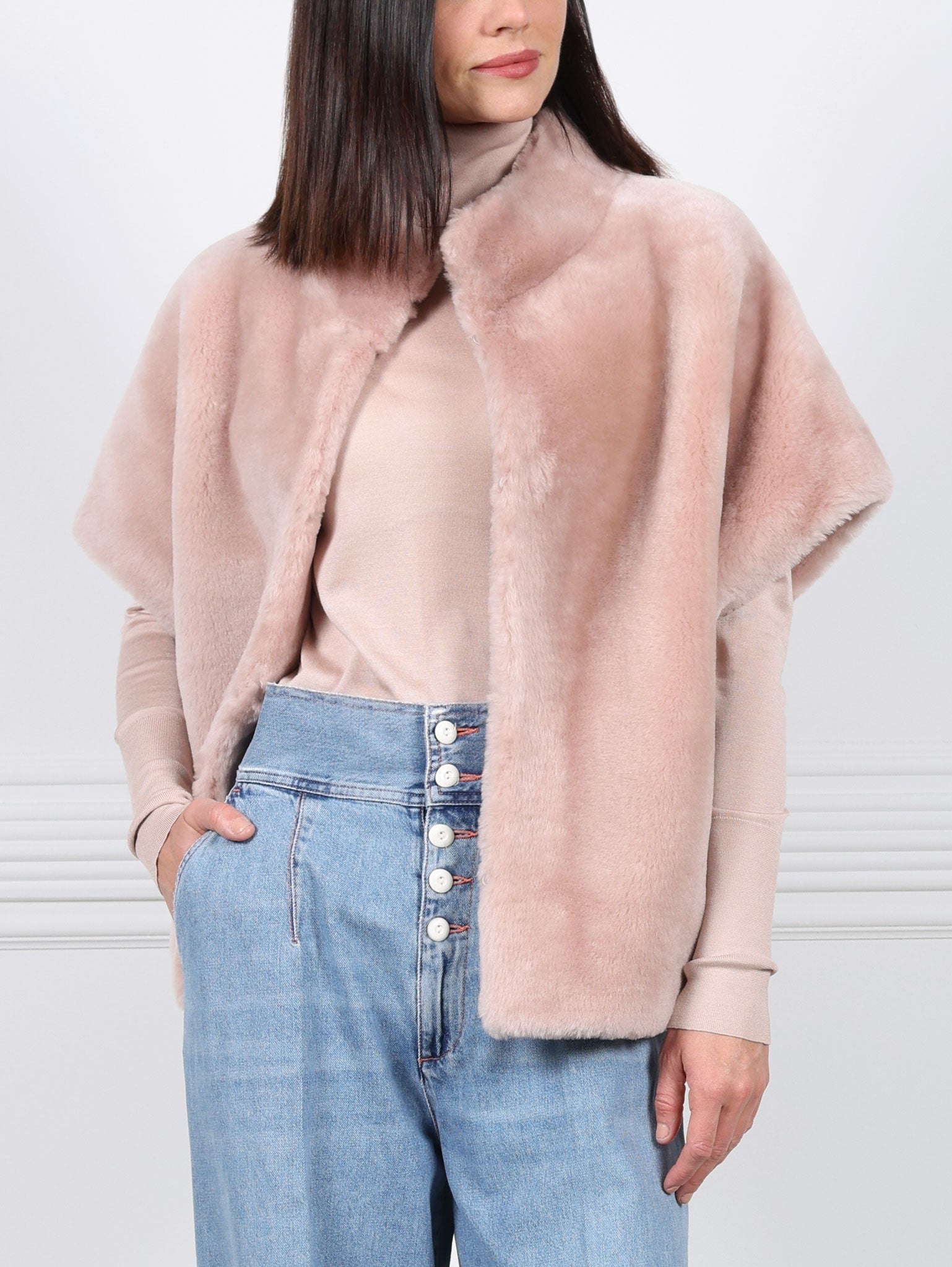 The Alyssa  Shearling Cocoon Vest