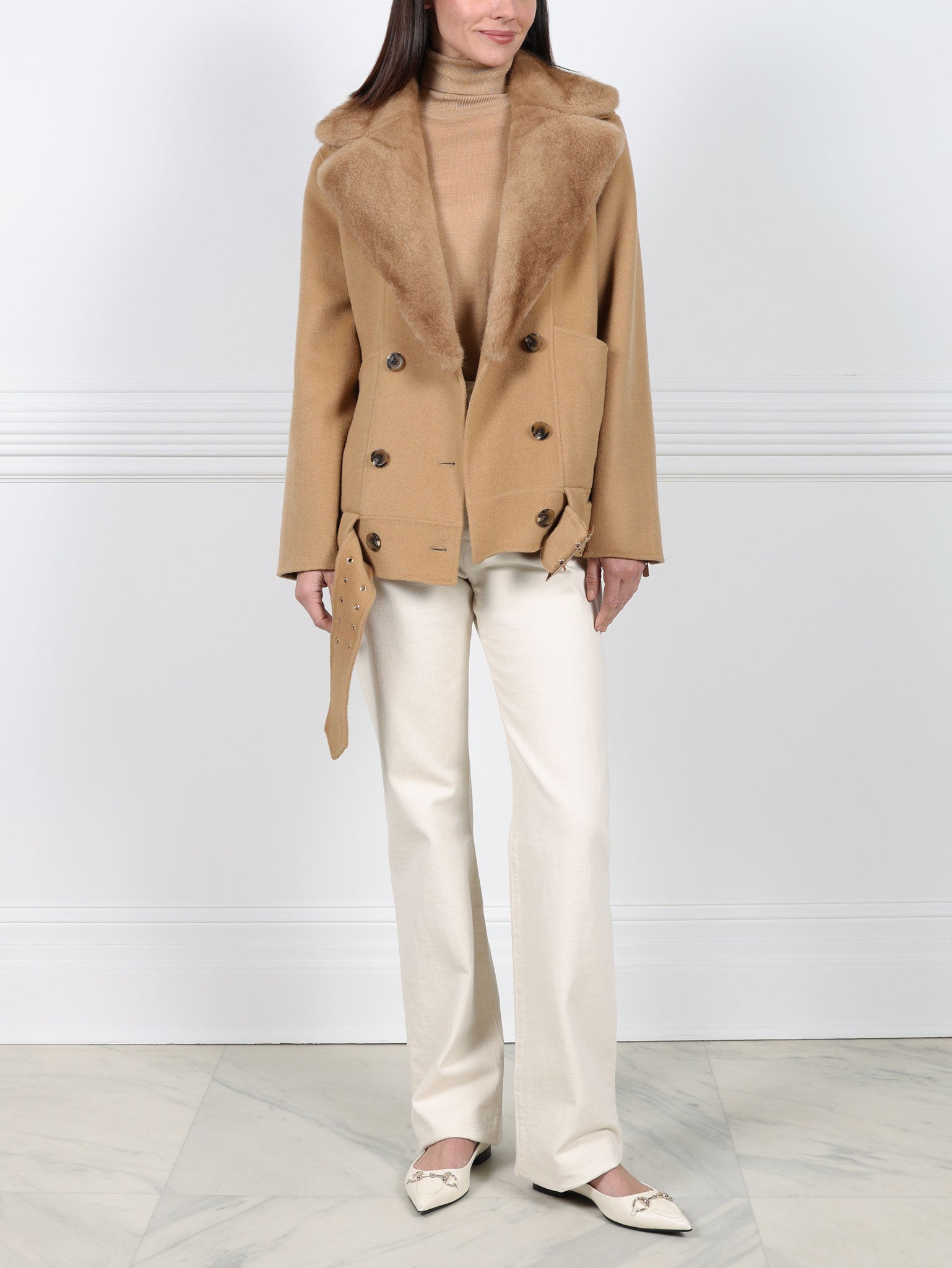 The Coyote Moon Double Face Jacket with Mink Trim