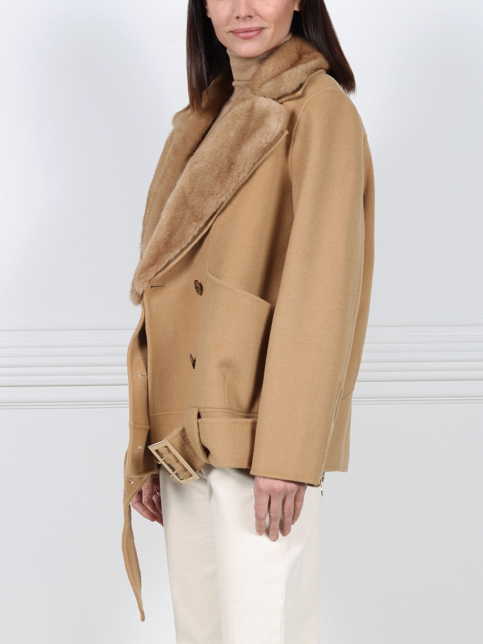 The Coyote Moon Double Face Jacket with Mink Trim