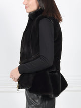 Mink  Puffer Reversible to Leather Vest