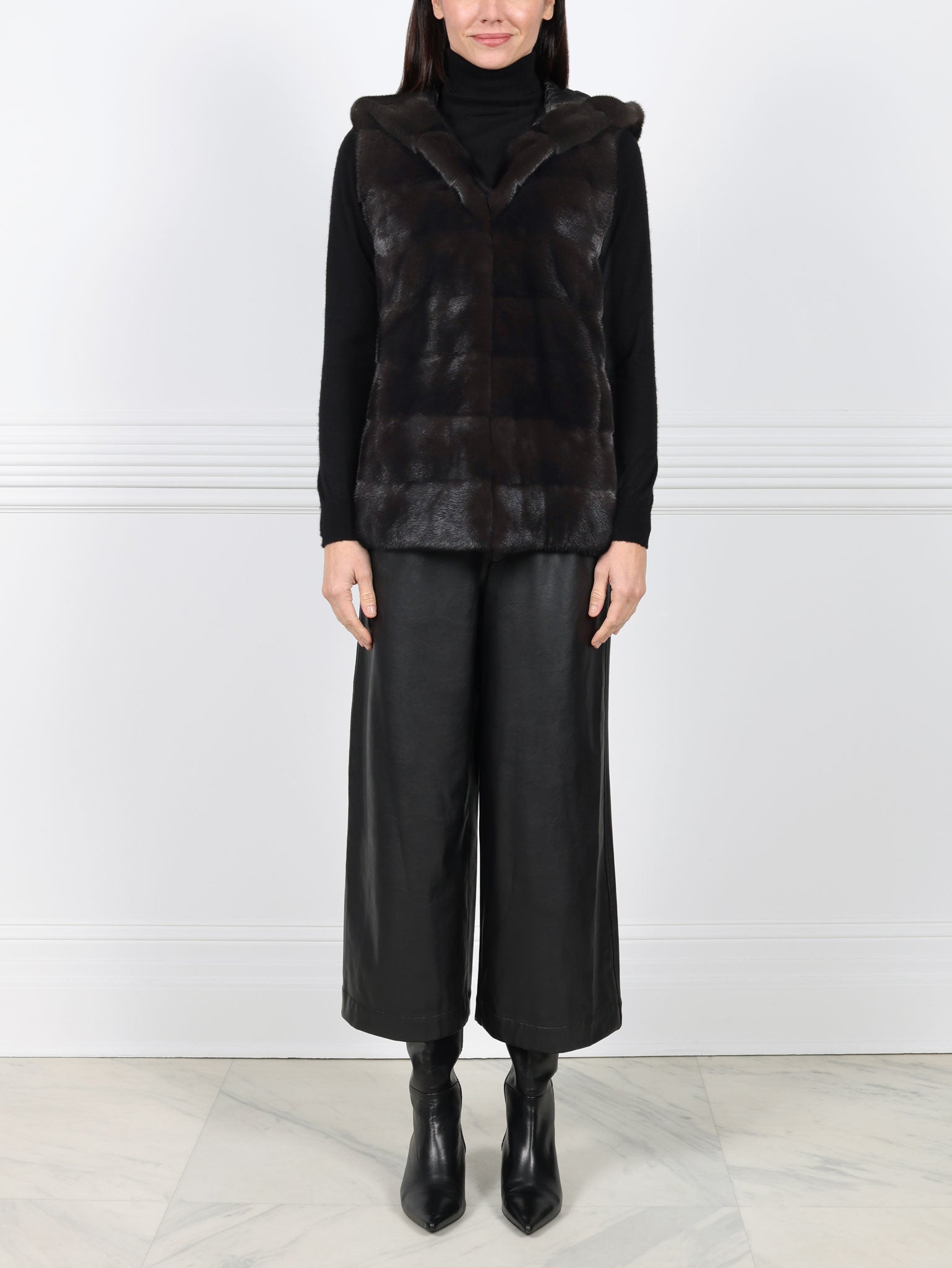 The Shay Hooded Mink Fur Vest