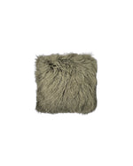 Curly Shearling Pillow in Green