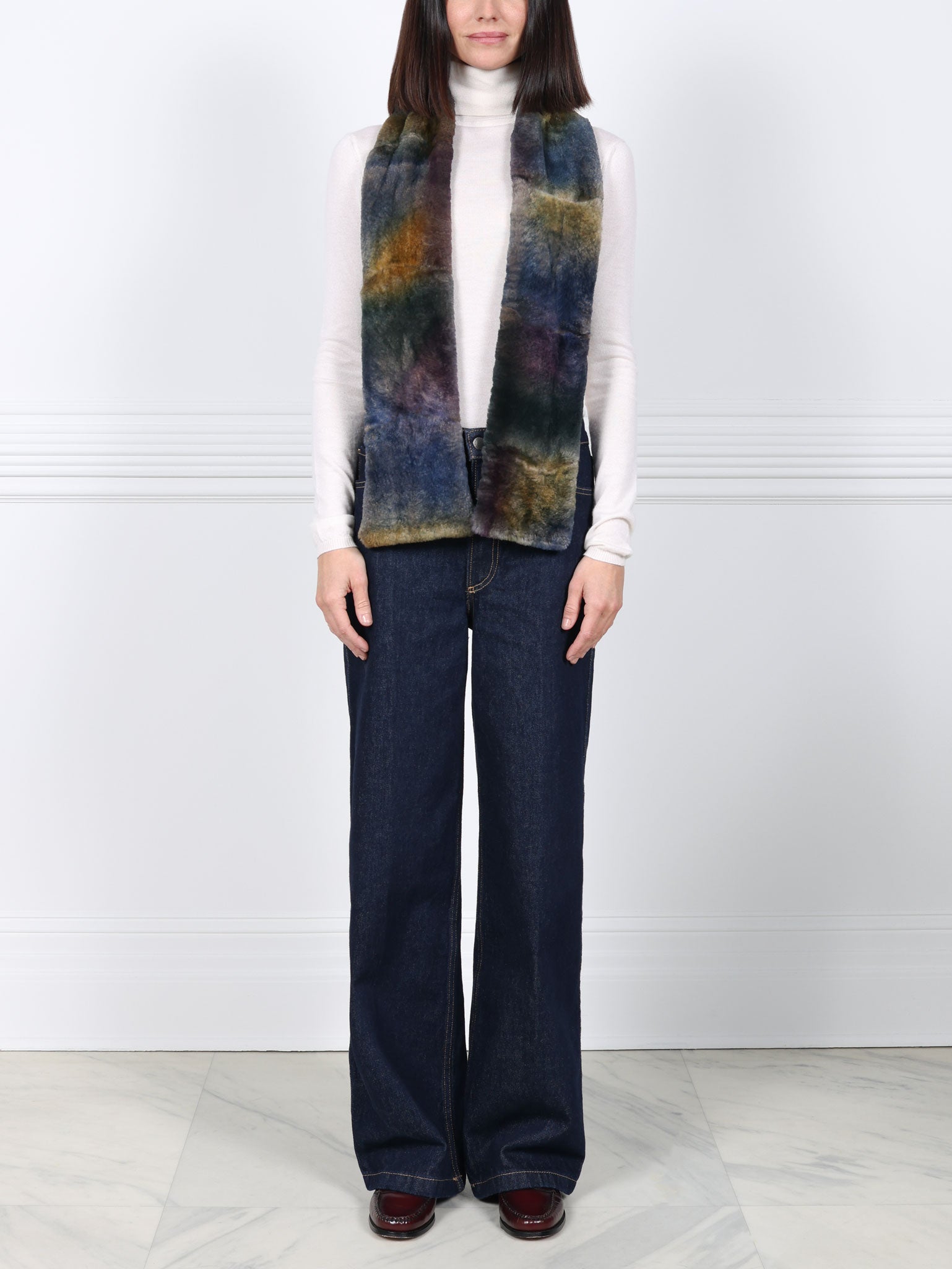 Upcycled Tie Dyed Fur Scarf