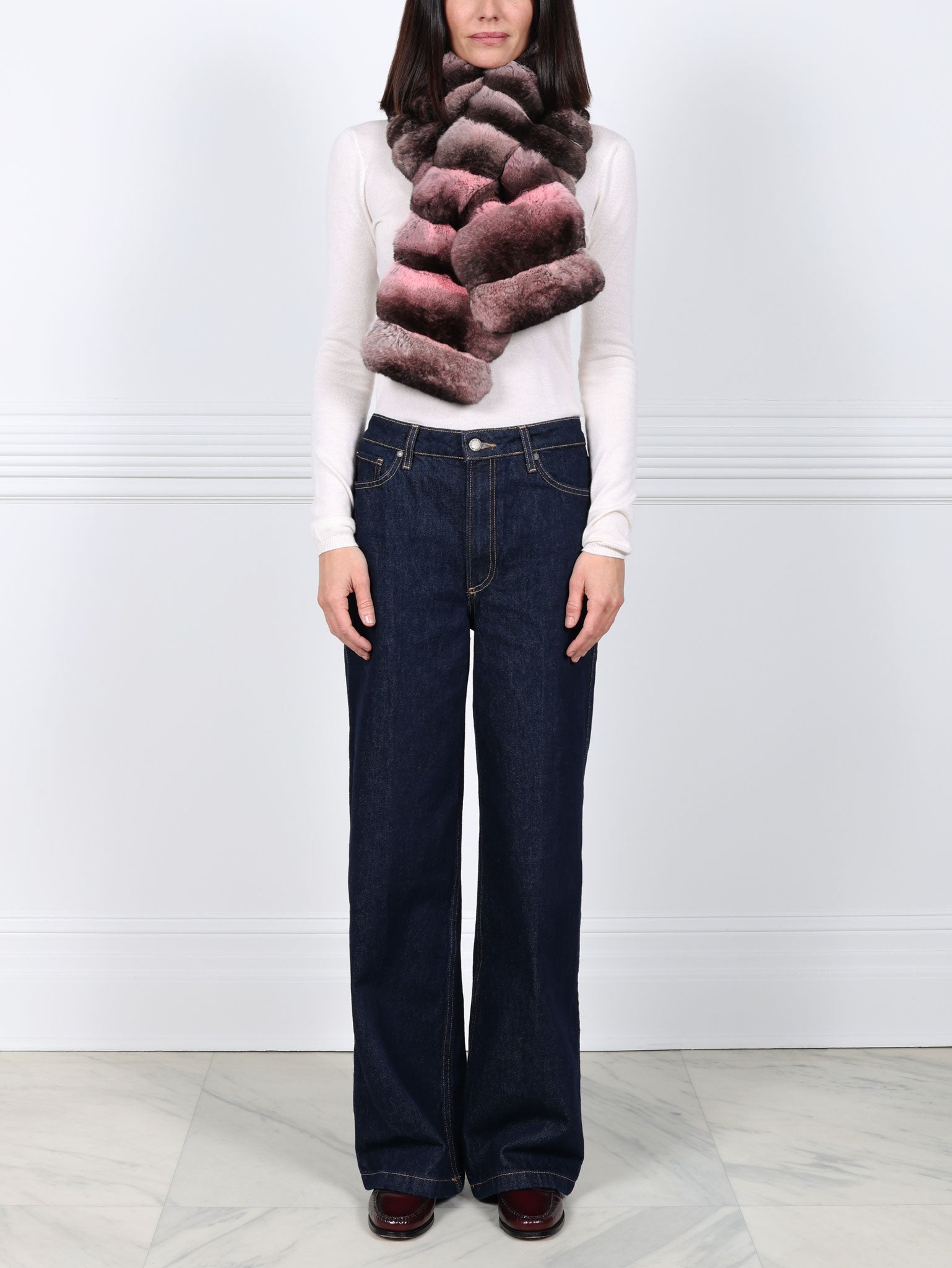 Cross Cut Chinchilla Pull Through Scarf