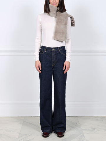 Sheared Mink Fur Scarf in Grey