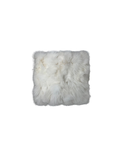 Upcycled Fox Fur Pillow in White