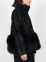 The Dover  Upcycled Lamb Jacket with Fur Trim