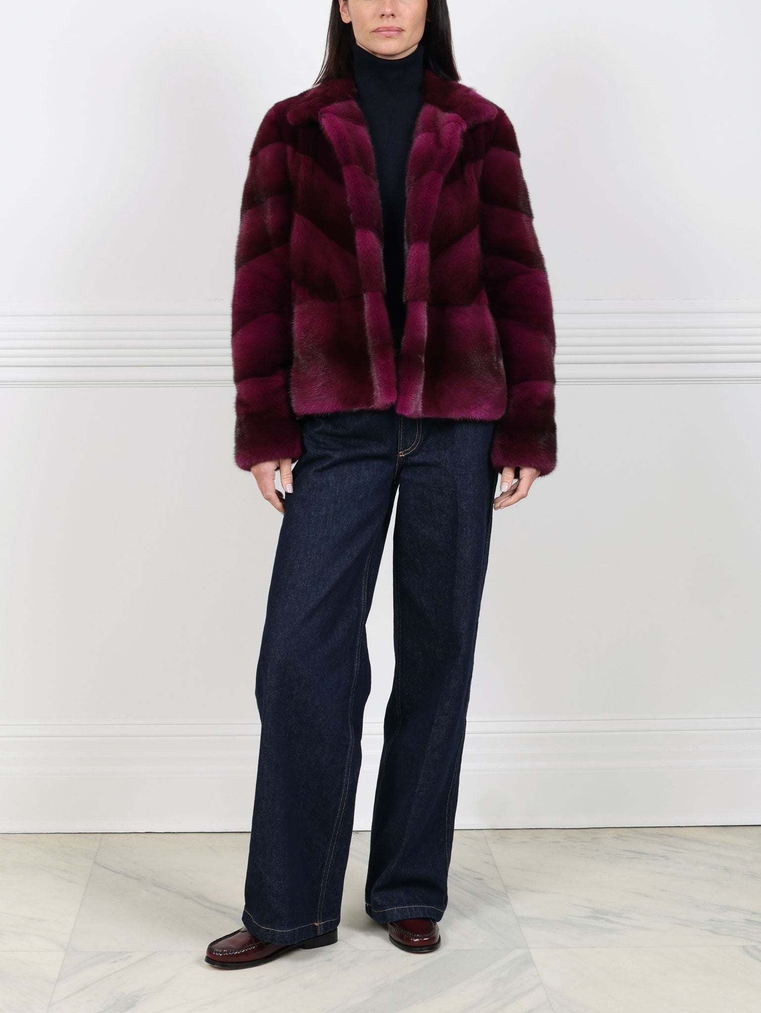 The Quilan Violet Mink Fur Jacket