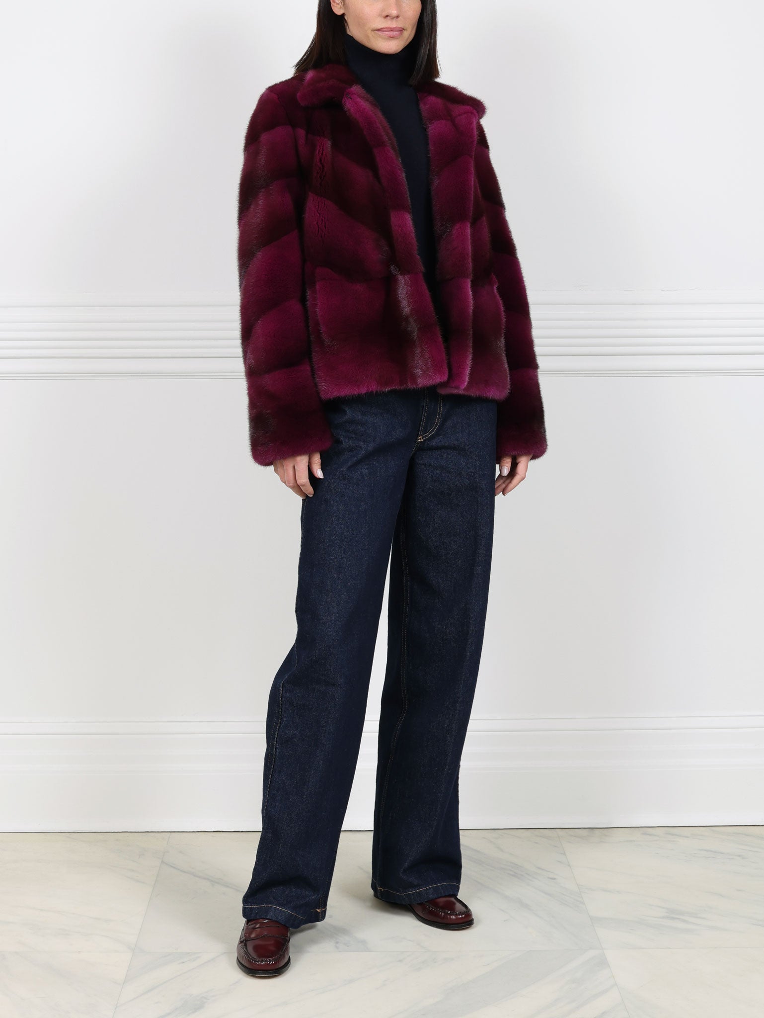 The Quilan Violet Mink Fur Jacket