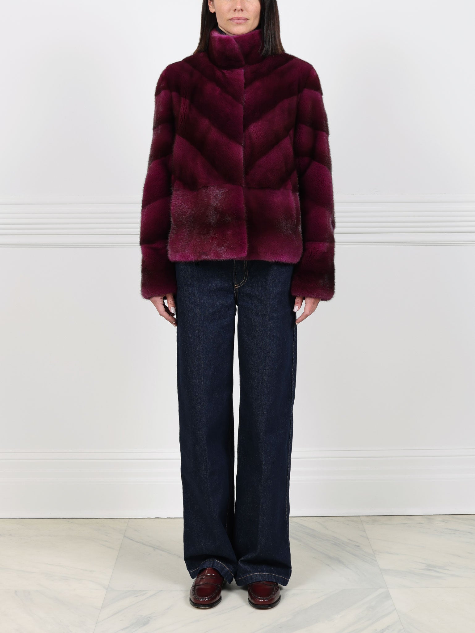 The Quilan Violet Mink Fur Jacket