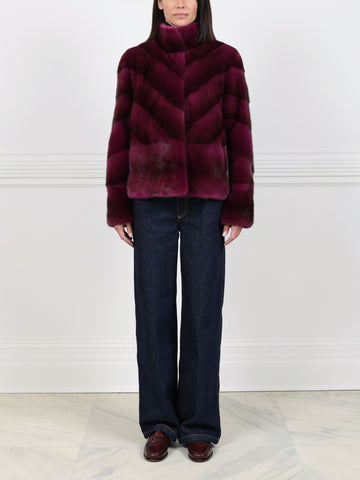 The Quilan Violet Mink Fur Jacket
