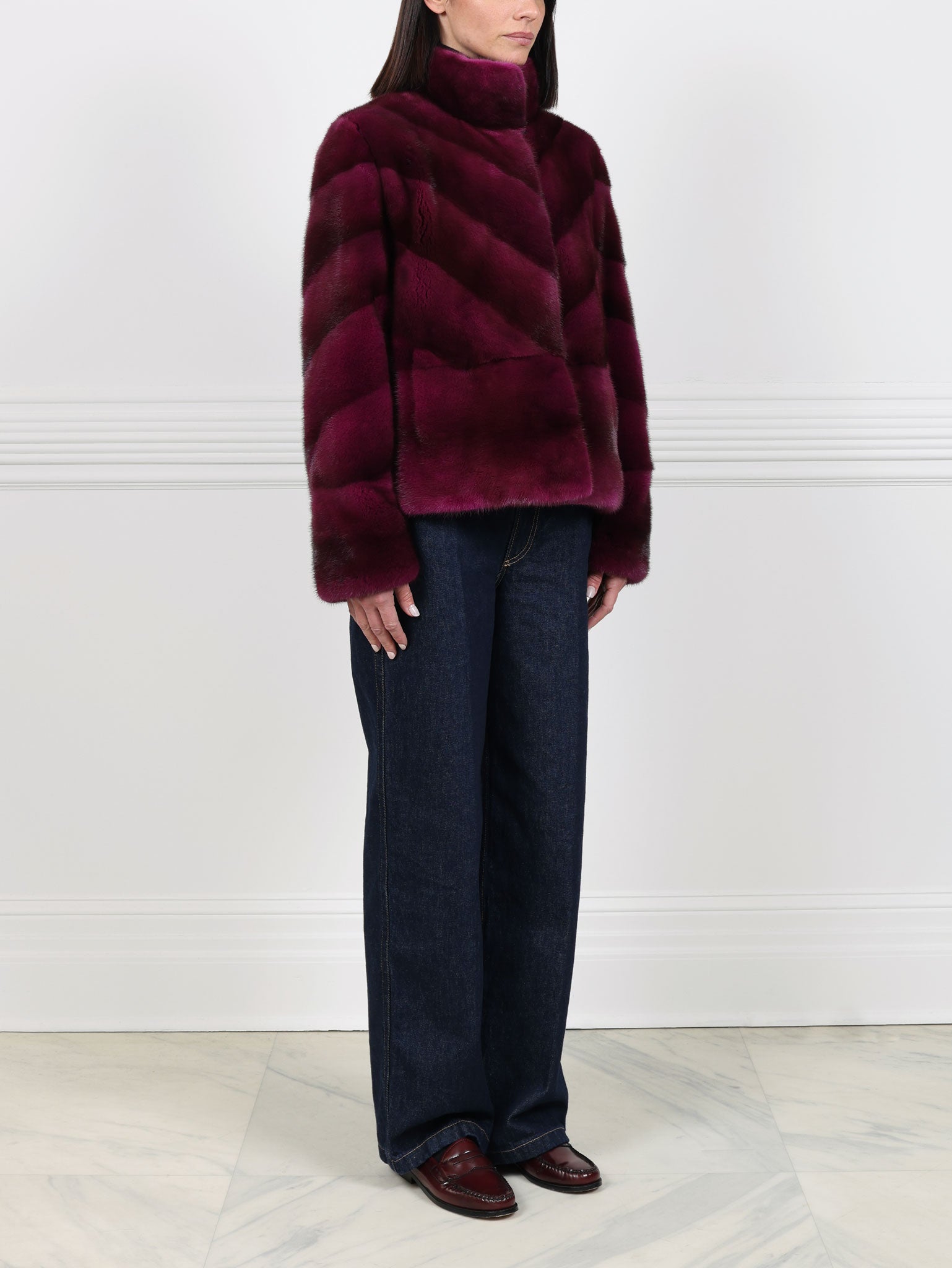 The Quilan Violet Mink Fur Jacket