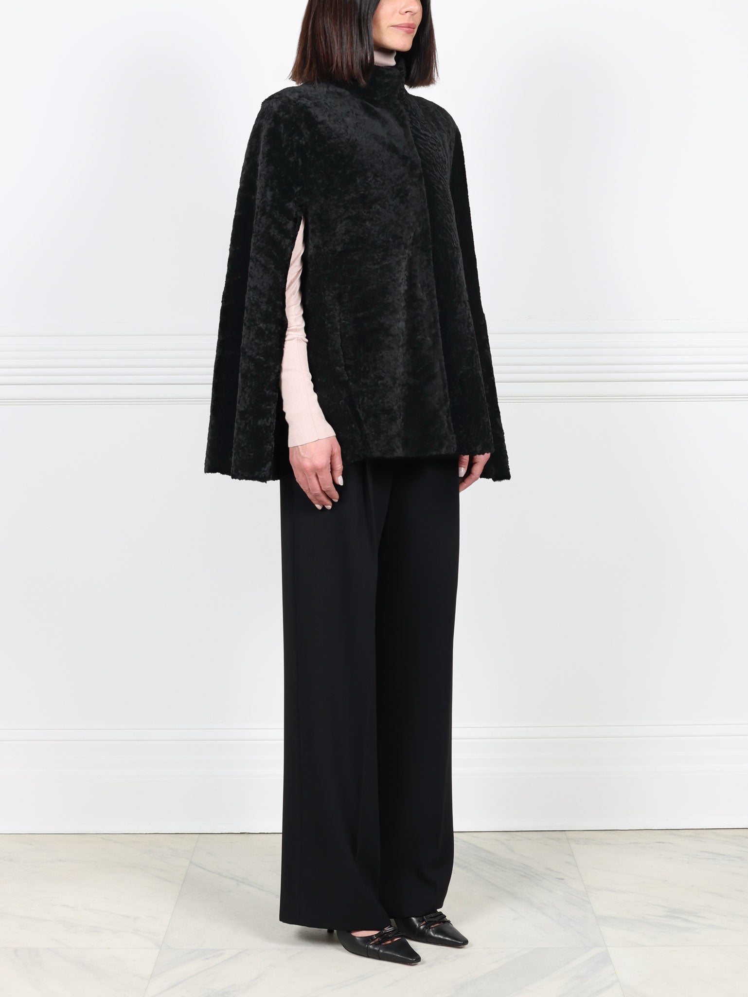 The Abigail Shearling Cape