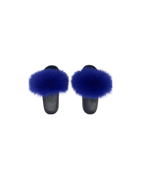 Dyed Fox Fur Slipper in Assorted Colors