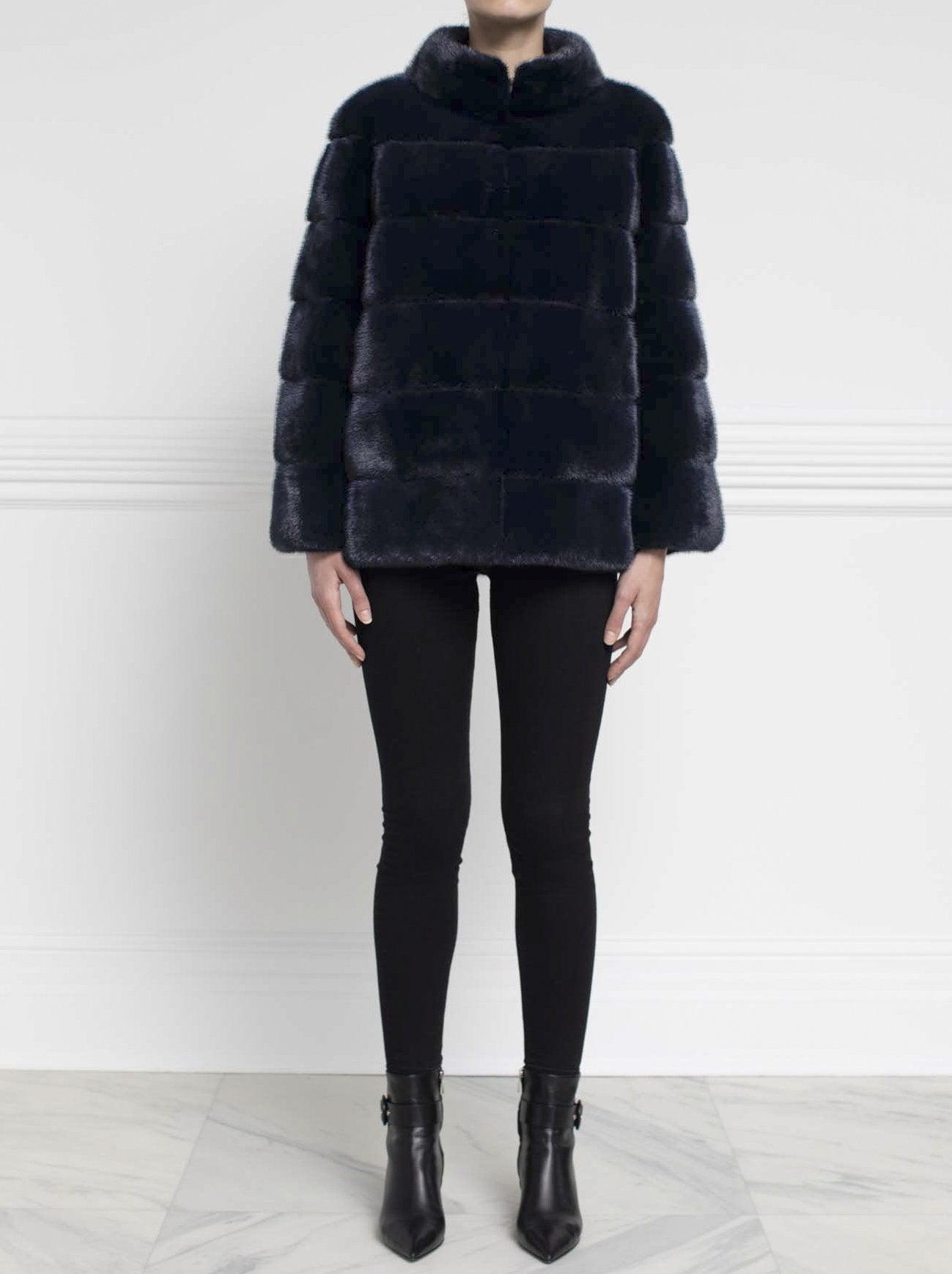 Mink Fur Jacket in Blue