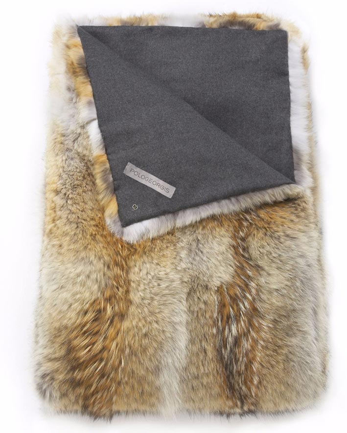 natural colored coyote blanket