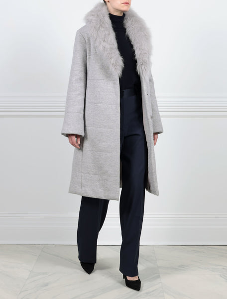 The Tessa Wool Puffer Coat with Shearling Collar – POLOGEORGIS