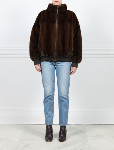 Sleeveless Mink Bomber Jacket - Ready-to-Wear