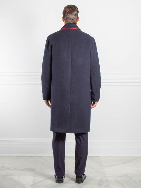 Men's Cashmere Coat with Full Skin Mink Fur Collar