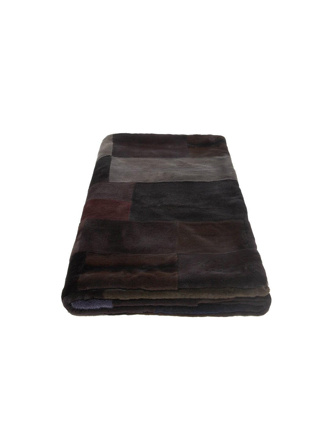 Plucked Multicolored Mink Fur Throw