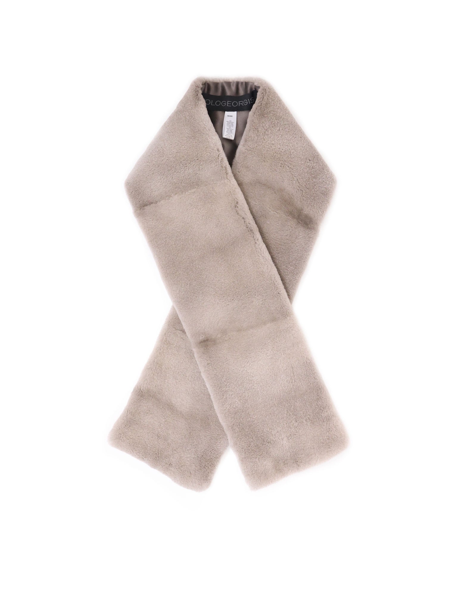 Sheared Mink Fur Scarf in Grey