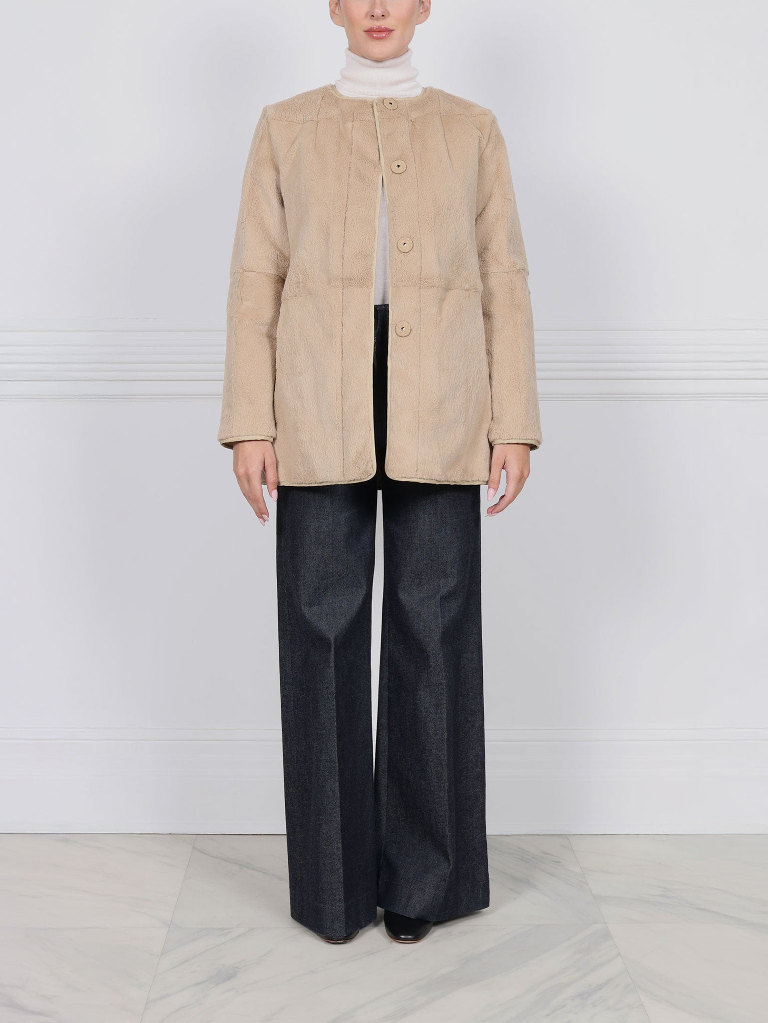 The Amy Quilted Sheared Fur Reversible Jacket