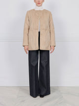 The Amy Quilted Sheared Fur Reversible Jacket