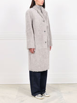 The Landen Button Down Curly Shearling Coat