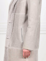 The Landen Button Down Curly Shearling Coat