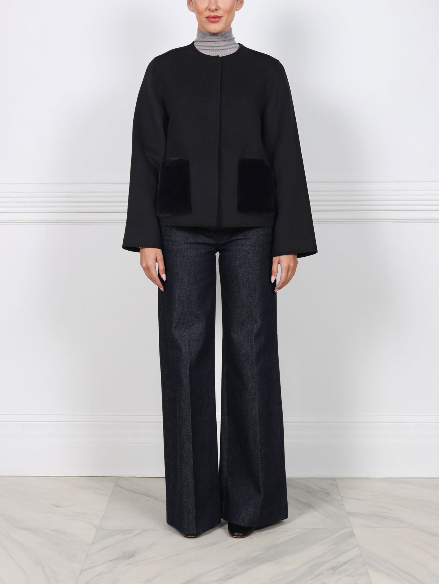 The Charlotte Wool/Cashmere and Mink Fur Jacket