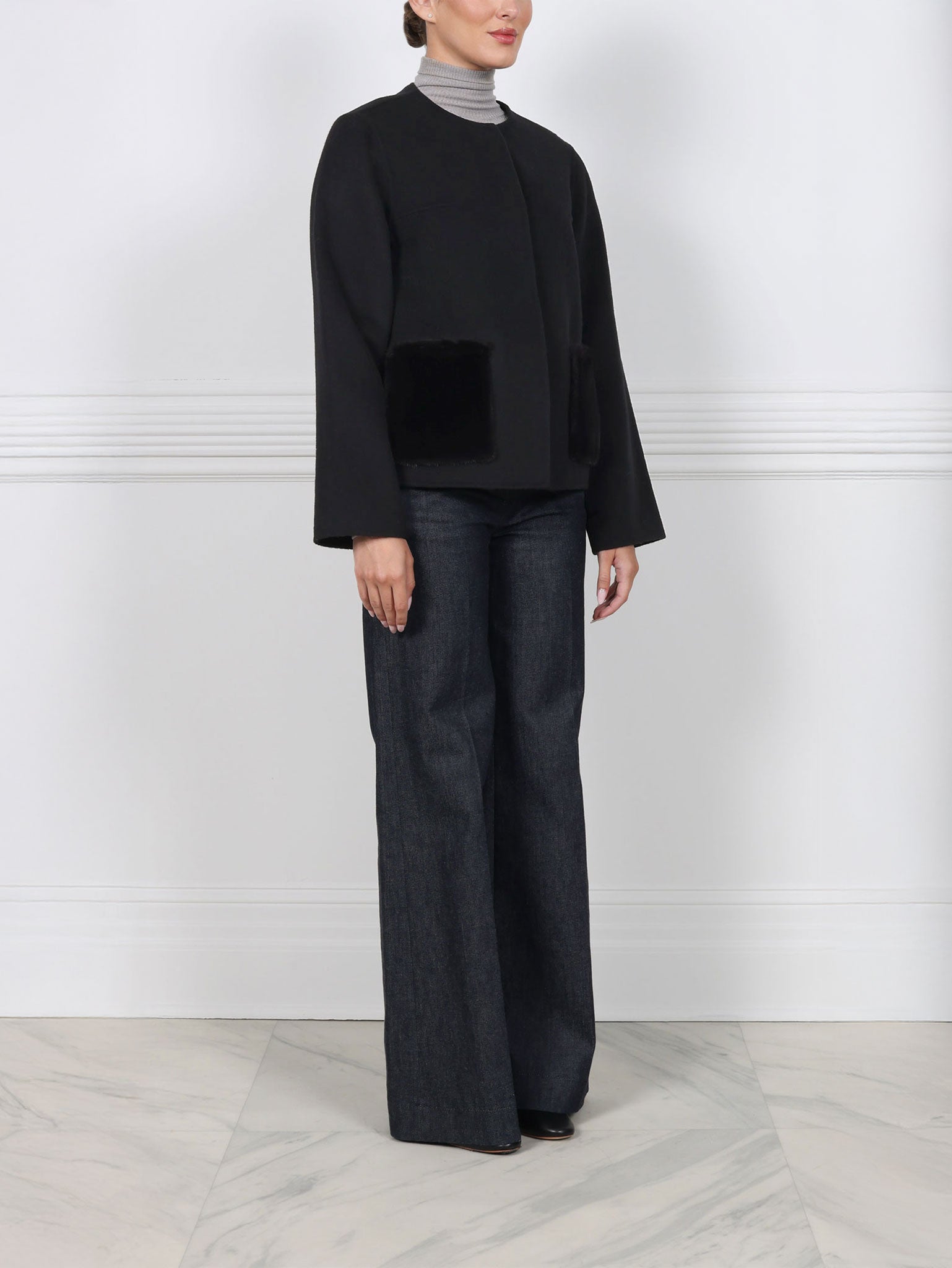 The Charlotte Wool/Cashmere and Mink Fur Jacket