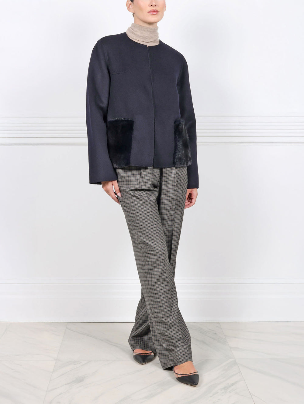 The Charlotte Wool/Cashmere and Mink Fur Jacket