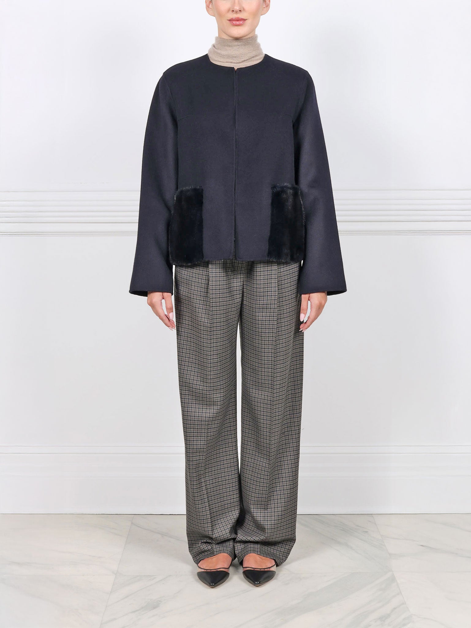 The Charlotte Wool/Cashmere and Mink Fur Jacket