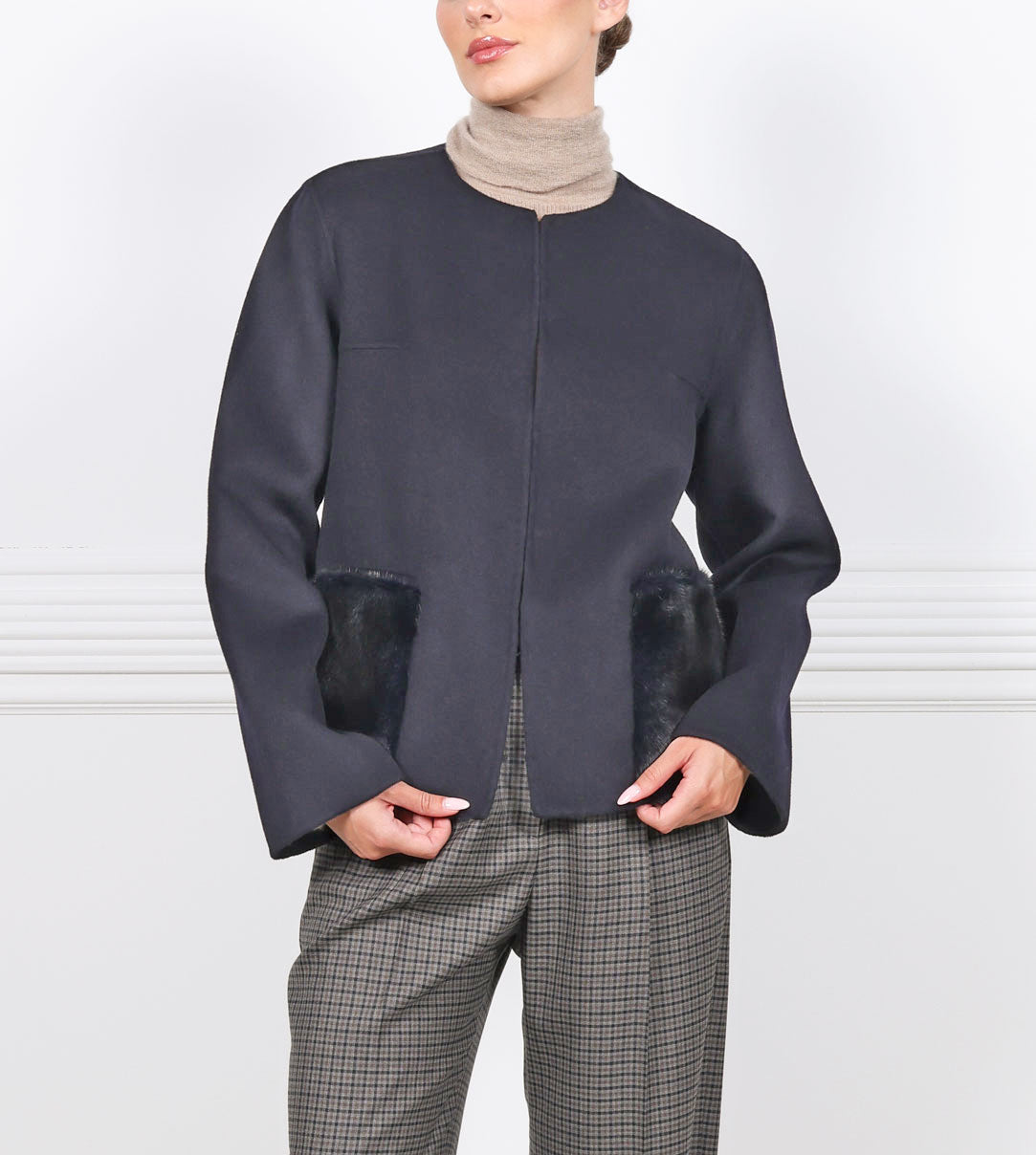 The Charlotte Wool/Cashmere and Mink Fur Jacket