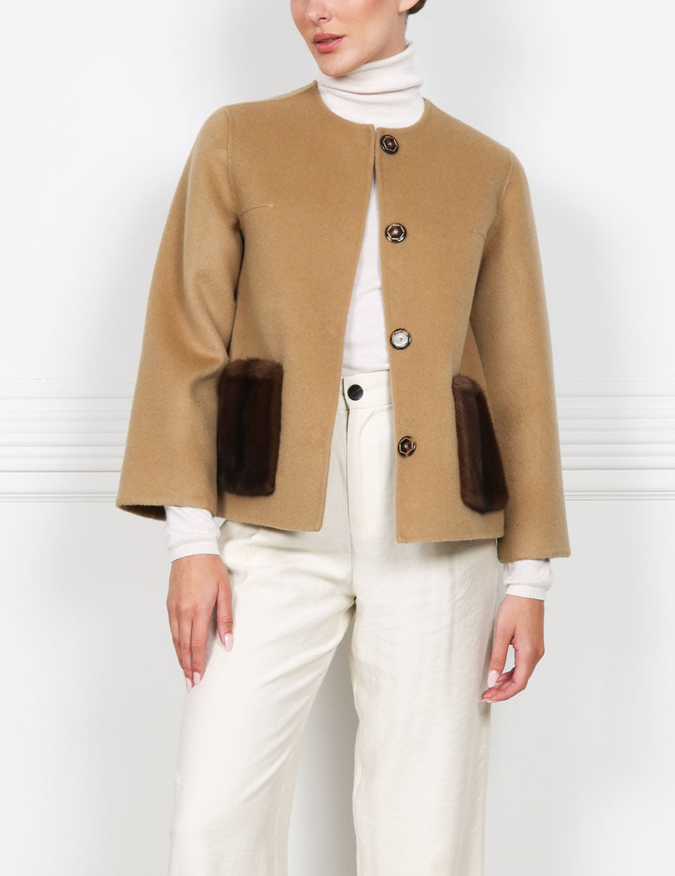 The Charlotte Wool/Cashmere and Mink Fur Jacket