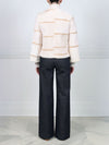 Pearl Mink Fur Jacket With Pastel Intarsia Stripes