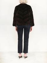 The Mosaic Mink Upcycled Jacket in Dark Brown