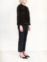 The Mosaic Mink Upcycled Jacket in Dark Brown