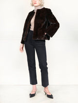 The Mosaic Mink Upcycled Jacket in Chocolate