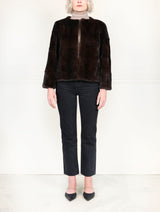 The Mosaic Mink Upcycled Jacket in Chocolate