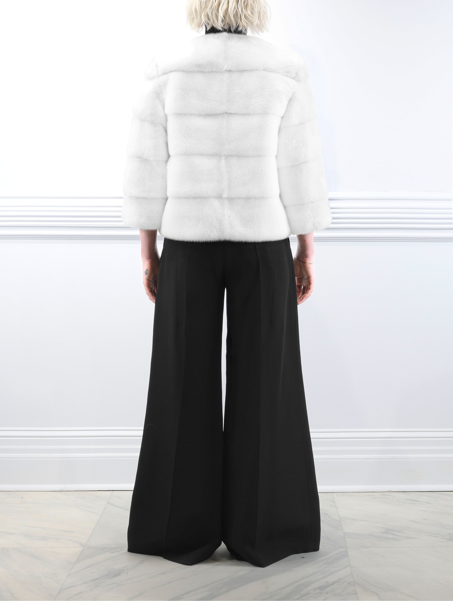 The Peyton Mink Fur Jacket in White