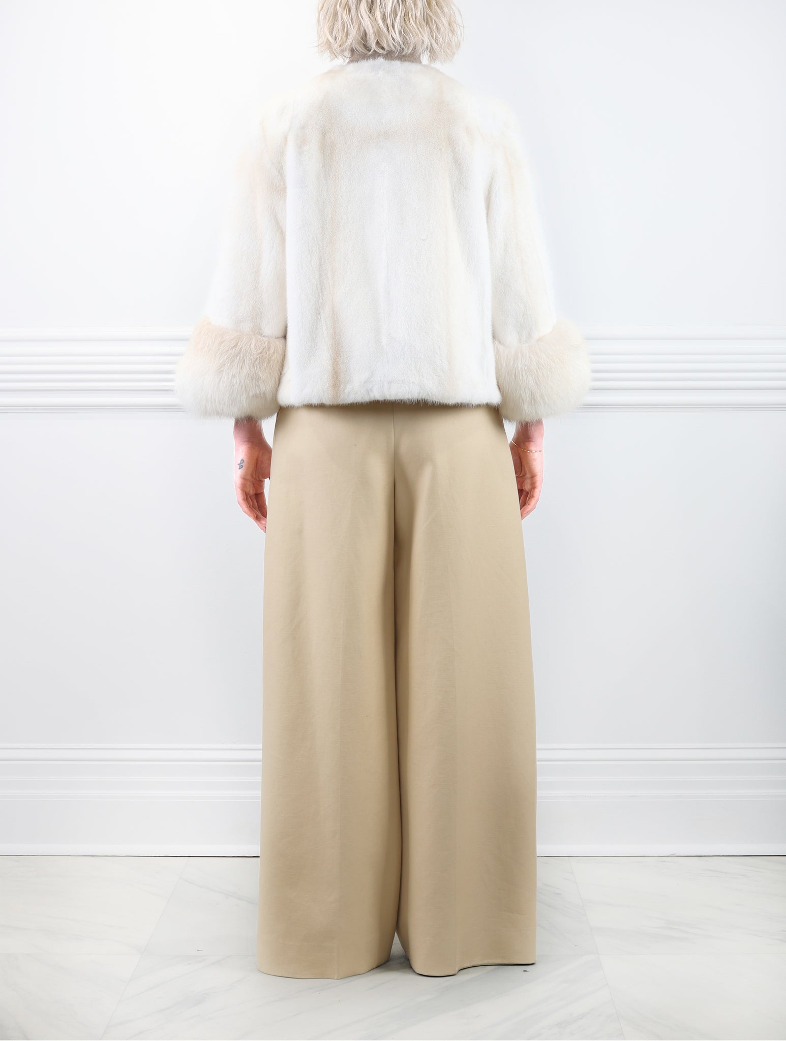 The Cookie Mink Jacket with Fox Cuffs