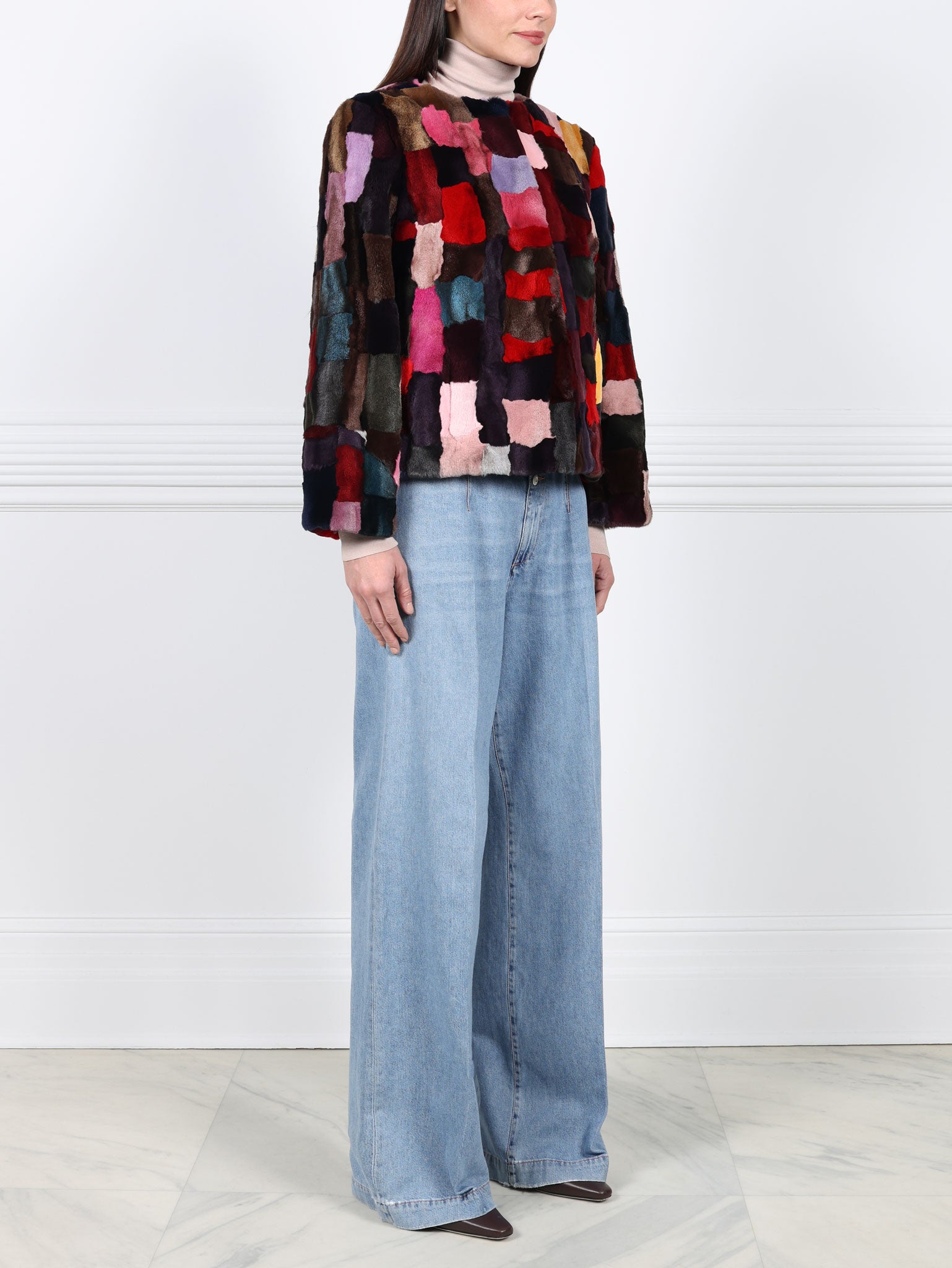 Upcycled Multi Color Fox Jacket