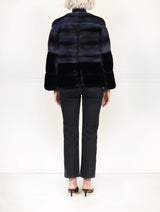 Two Toned Blue Mink Fur Jacket