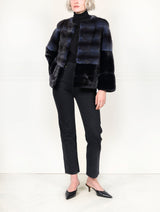 Two Toned Blue Mink Fur Jacket