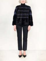 Two Toned Blue Mink Fur Jacket