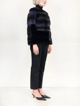 Two Toned Blue Mink Fur Jacket