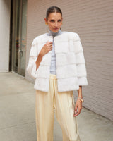 The Peyton Mink Fur Jacket in White