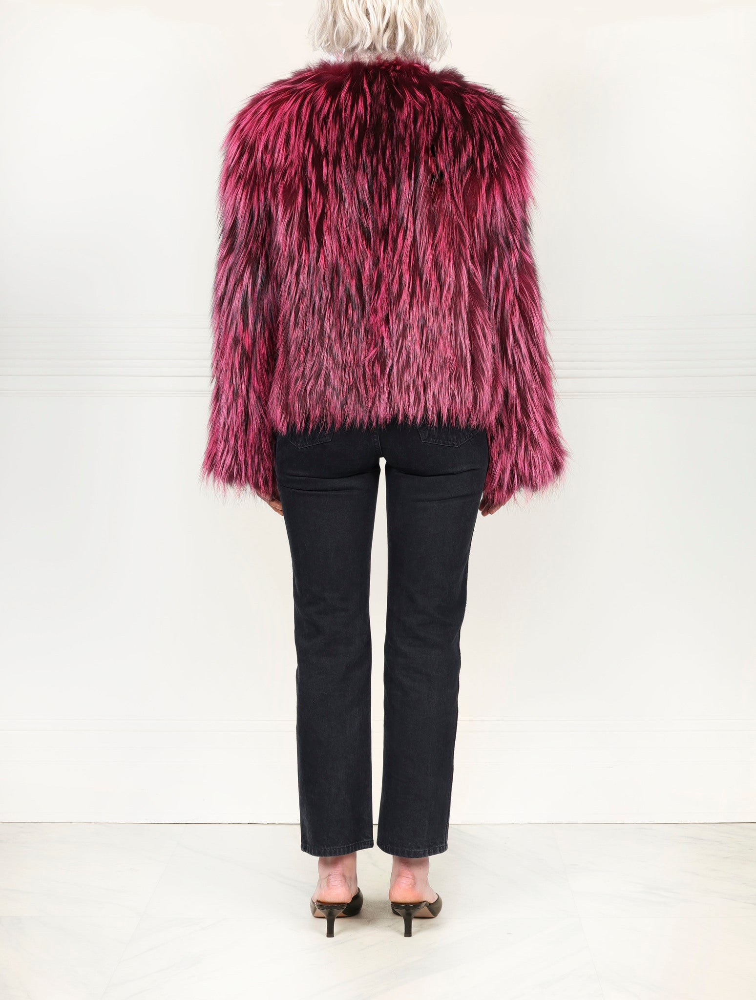 Dyed  Fox and Leather Fur Jacket