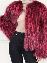 Dyed  Fox and Leather Fur Jacket